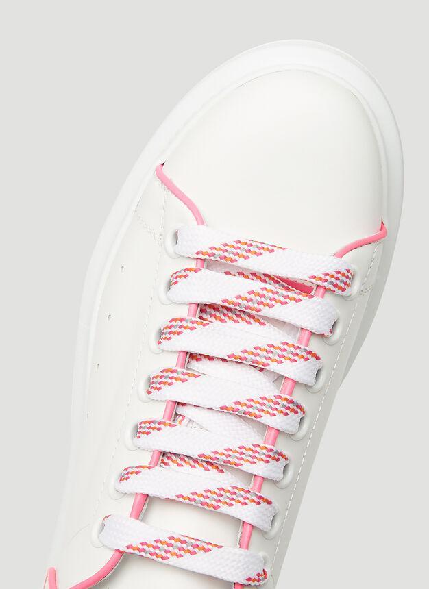 商品Alexander McQueen|Oversized Contrast Piping Sneakers in White,价格¥2741,第7张图片详细描述