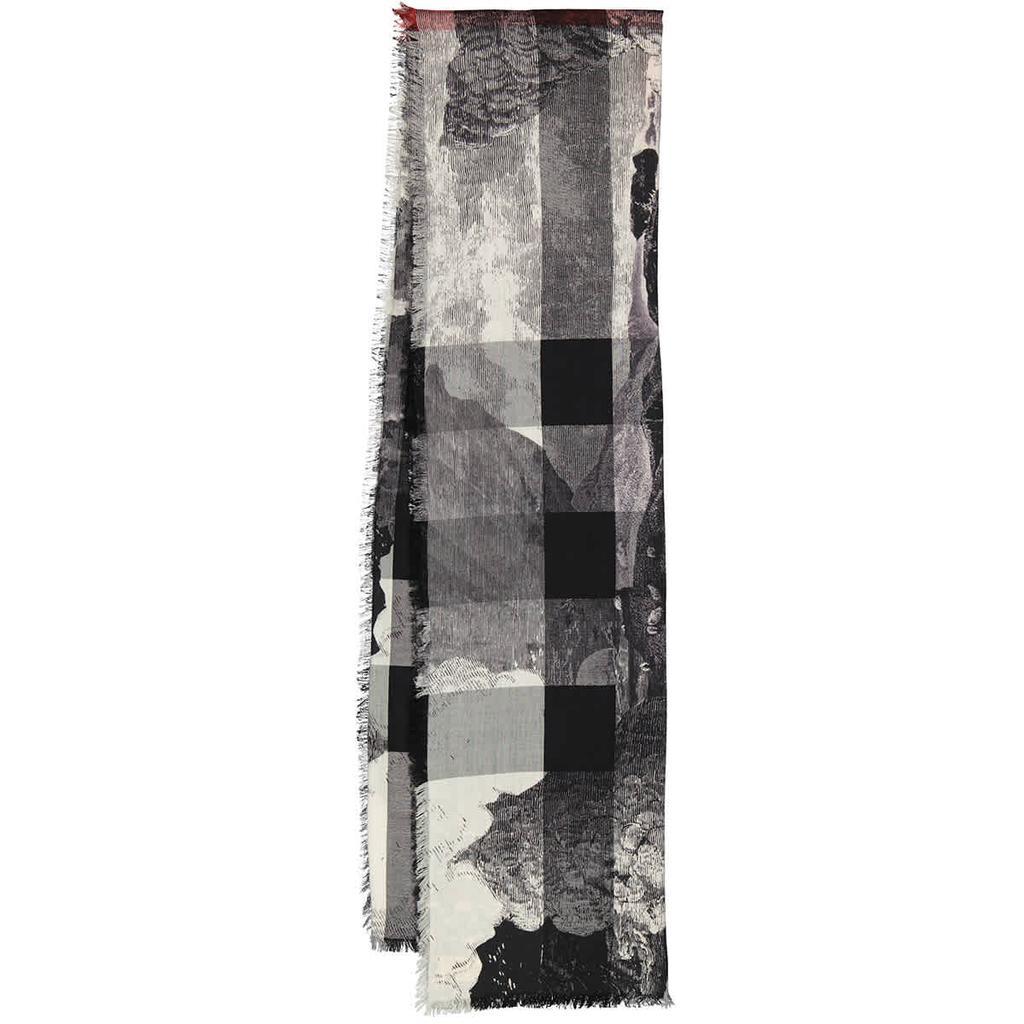 商品Burberry|Dreamland Check Print Lightweight Cashmere Scarf In White,价格¥4067,第1张图片