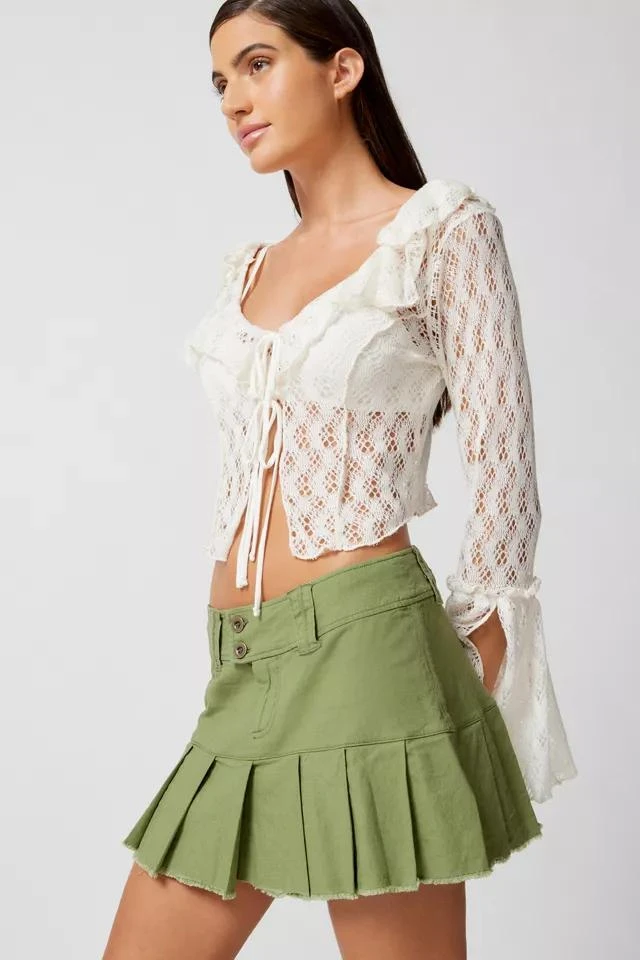 商品Urban Outfitters|UO Raven Linen Pleated Mini Skirt,价格¥222,第3张图片详细描述