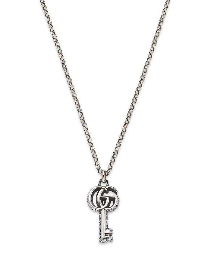 商品Gucci|Sterling Silver Marmont Interlocking G Key Pendant Necklace, 19.5",价格¥2683,第1张图片详细描述