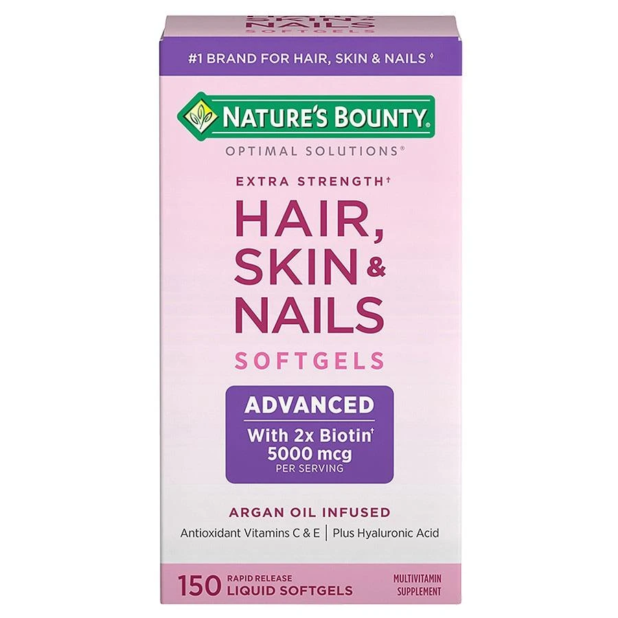 商品Nature's Bounty|Extra Strength Hair, Skin & Nails Softgels,价格¥184,第1张图片