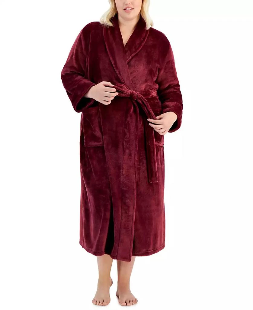 商品Charter Club|Plus Size Plush Knit Shine Robe, Created for Macy's,价格¥149,第1张图片
