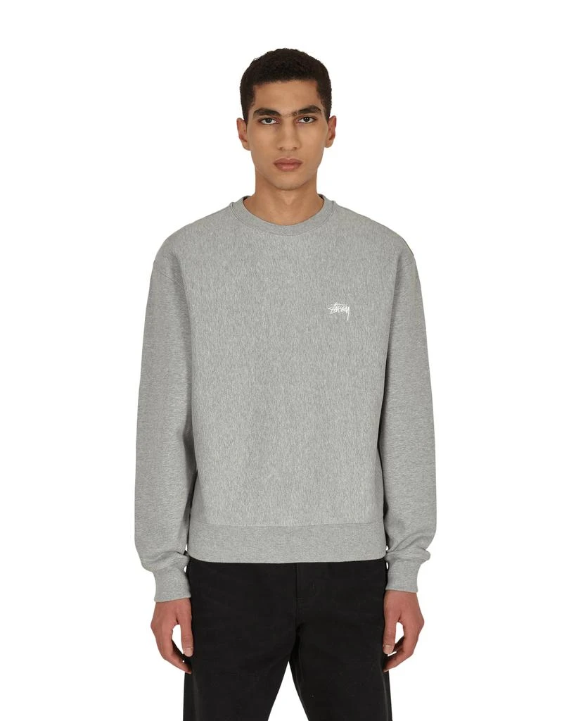 商品STUSSY|Stock Logo Crewneck Sweatshirt Grey,价格¥901,第1张图片