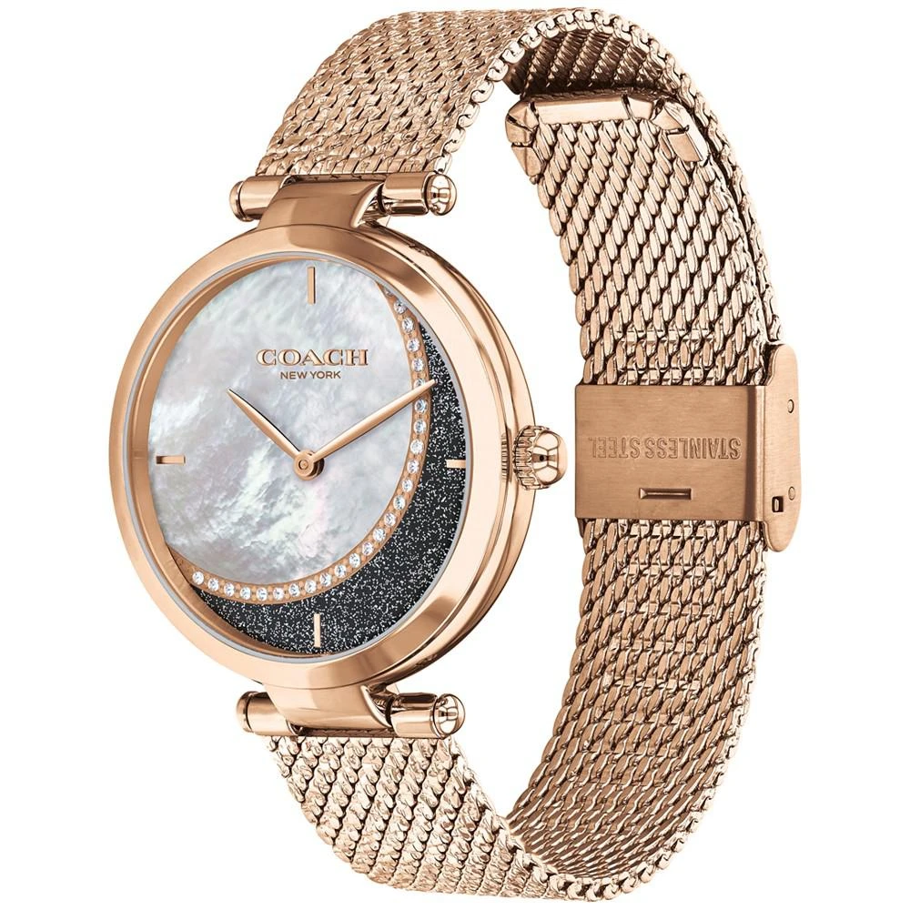 商品Coach|Women's Park Rose Gold-Tone Mesh Bracelet Watch 34mm,价格¥1408,第4张图片详细描述
