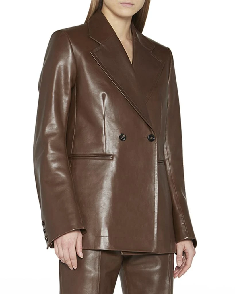 商品Bottega Veneta|Double-Breasted Polished Leather Blazer Jacket,价格¥36073,第1张图片