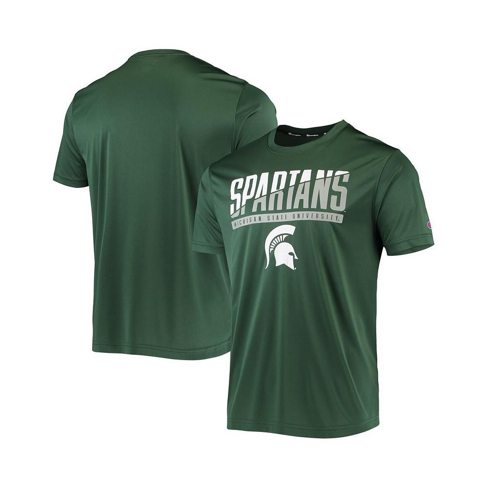 Men's Green Michigan State Spartans Wordmark Slash T-shirt商品第2张图片规格展示