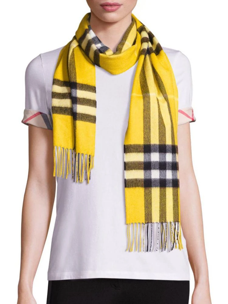 商品Burberry|Yellow Giant Check Cashmere Scarf,价格¥3260,第1张图片