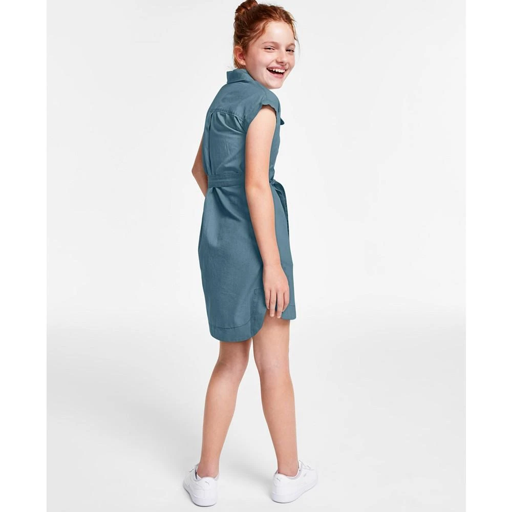 商品Calvin Klein|Big Girls Chambray Shirtdress,价格¥158,第4张图片详细描述