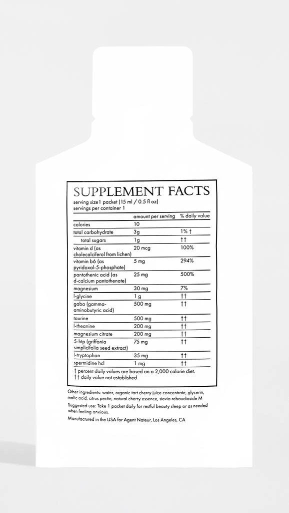 商品Agent Nateur|Calm (Beauty) Spermidine And Taurine Daily Supplement,价格¥549,第3张图片详细描述