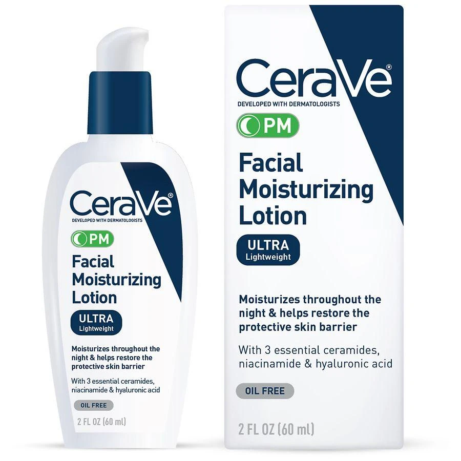 商品CeraVe|Face Lotion for Night with Hyaluronic Acid, PM Night Cream Fragrance Free,价格¥143,第1张图片