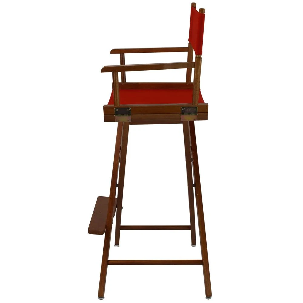 商品American Trails|Extra-Wide Premium 30"  Directors Chair Mission Oak Frame W/Red Color Cover,价格¥1146,第2张图片详细描述