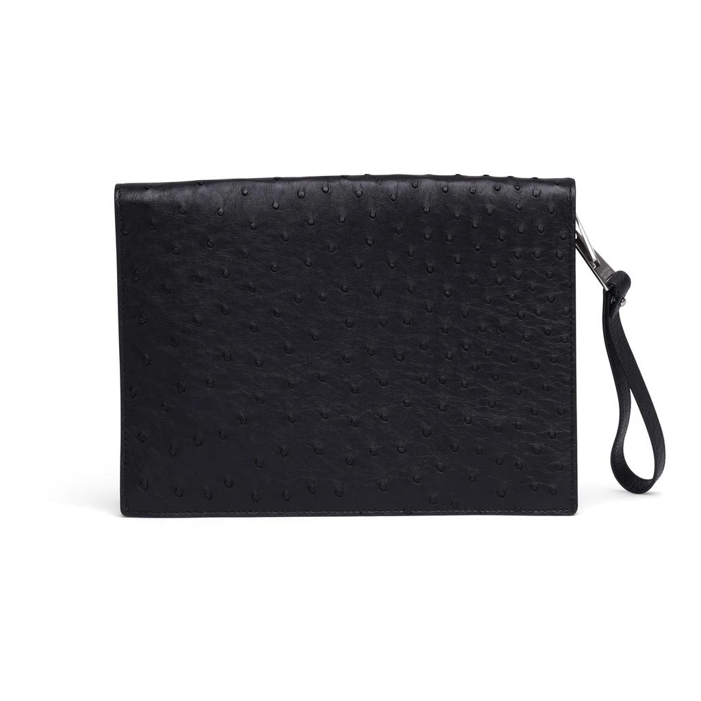 商品Bottega Veneta|Bottega Veneta Ostrich Leather Document Case Wristlet,价格¥12300,第1张图片