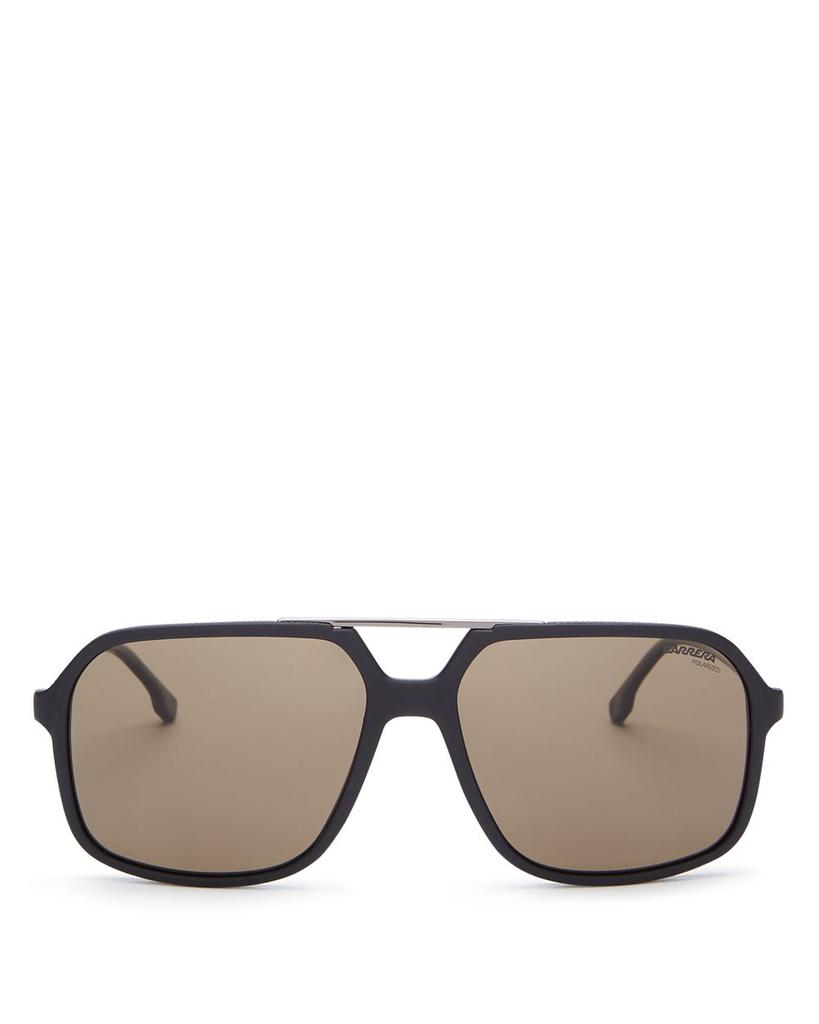 Unisex Polarized Brow Bar Square Sunglasses, 59mm商品第4张图片规格展示