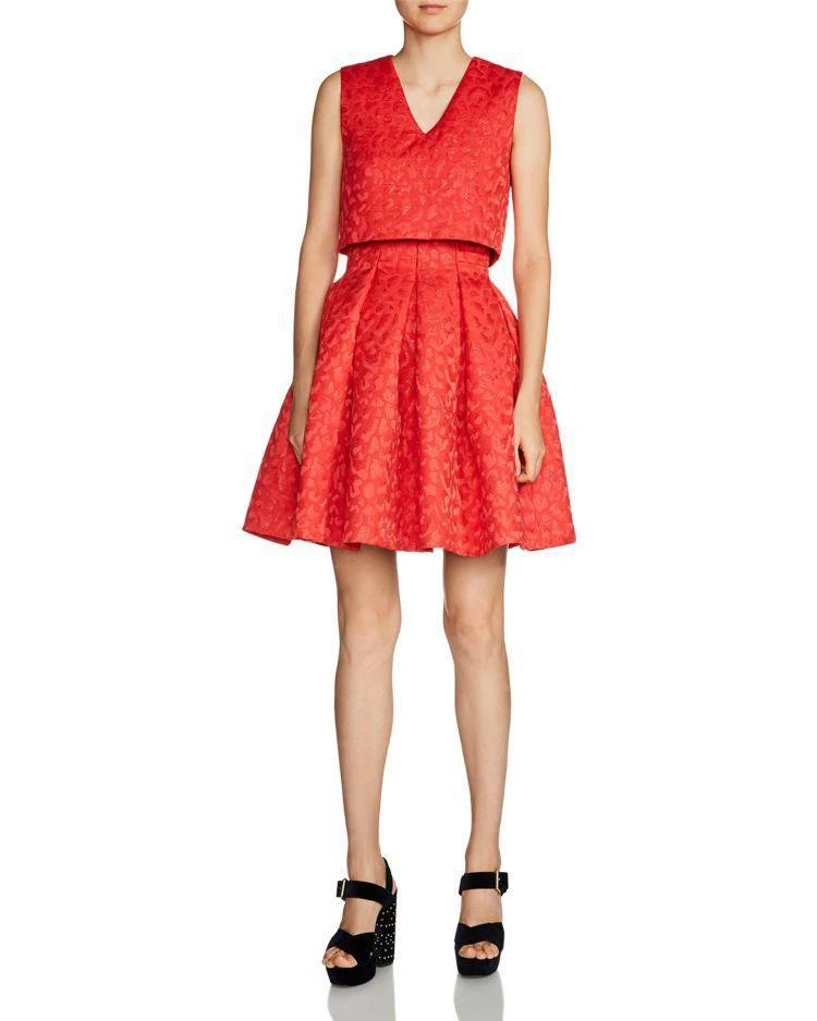 商品Maje|Roleo Fit-and-Flare Leopard Jacquard Mini Dress,价格¥1777,第1张图片
