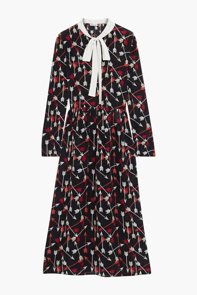 商品RED Valentino|Pussy-bow printed silk crepe de chine midi dress,价格¥2737,第3张图片详细描述