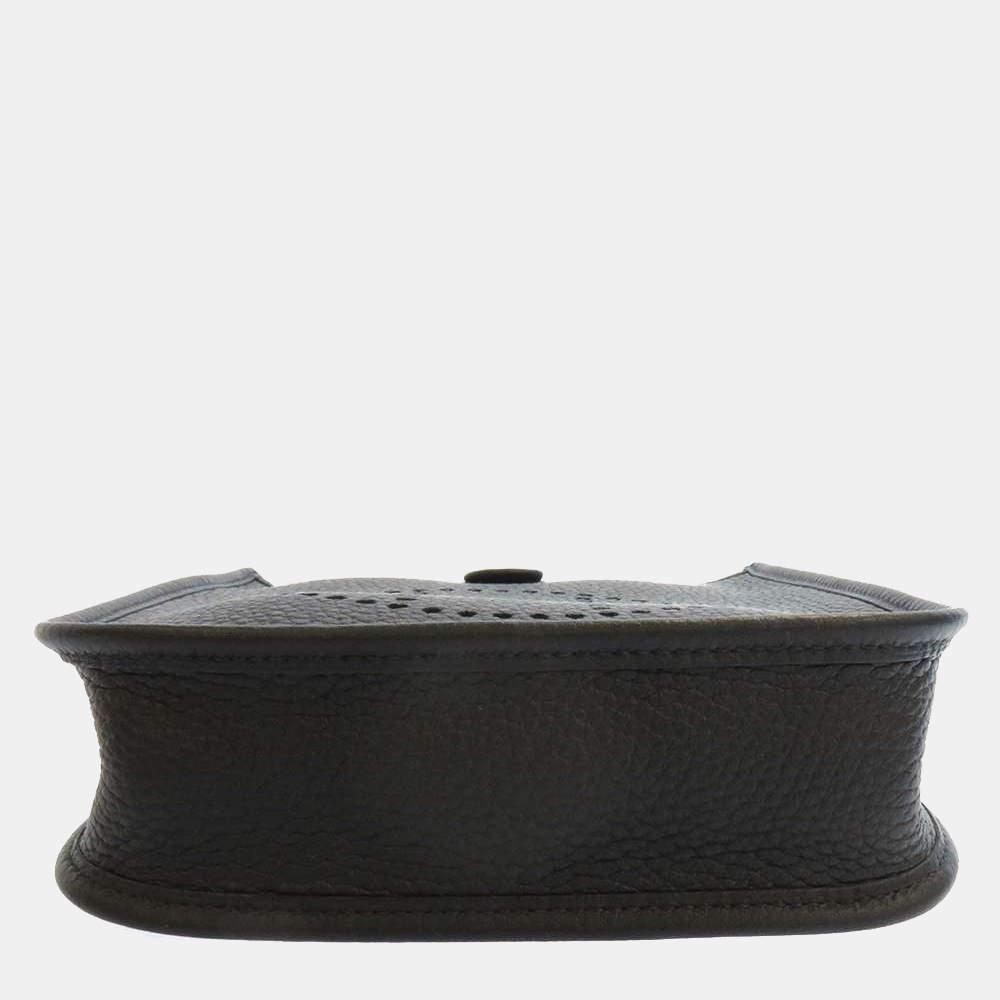 商品Hermes|Hermes Black Taurillon Clemence Leather Evelyne Amazon TPM Shoulder Bag,价格¥27579,第6张图片详细描述
