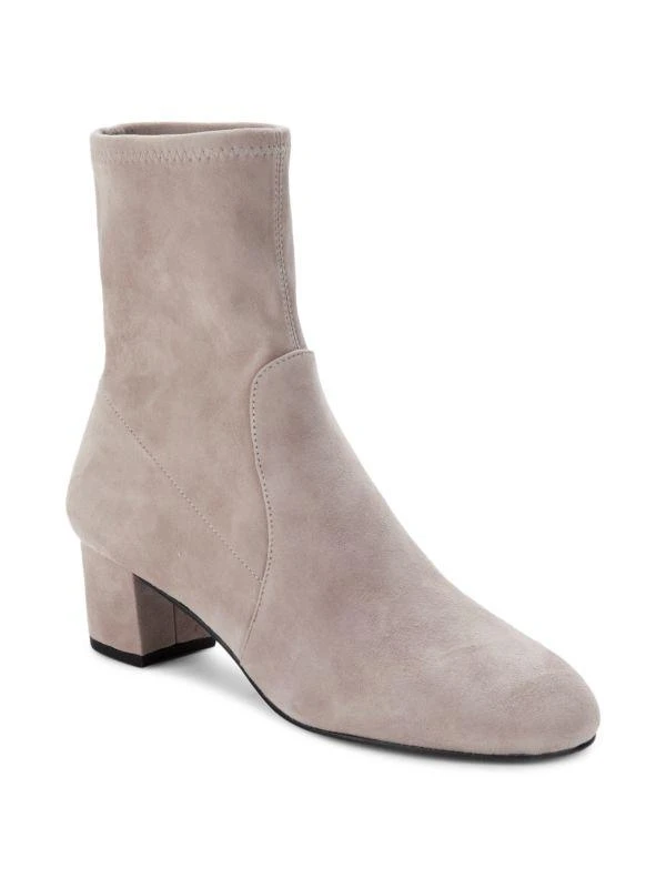 商品Stuart Weitzman|Sofia Block Heel Suede Sock Boots,价格¥1369,第2张图片详细描述