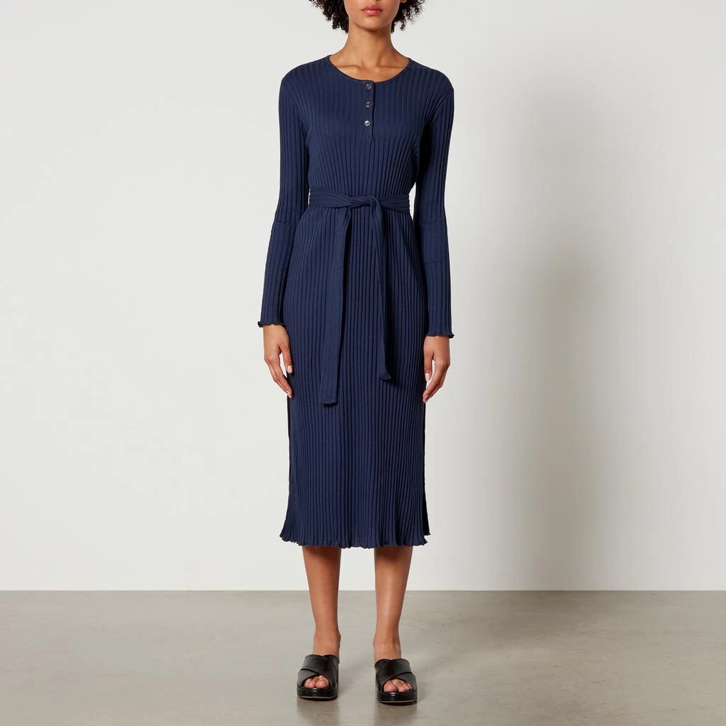 商品A.P.C.|Sandy Ribbed Cotton Midi Dress,价格¥725,第1张图片