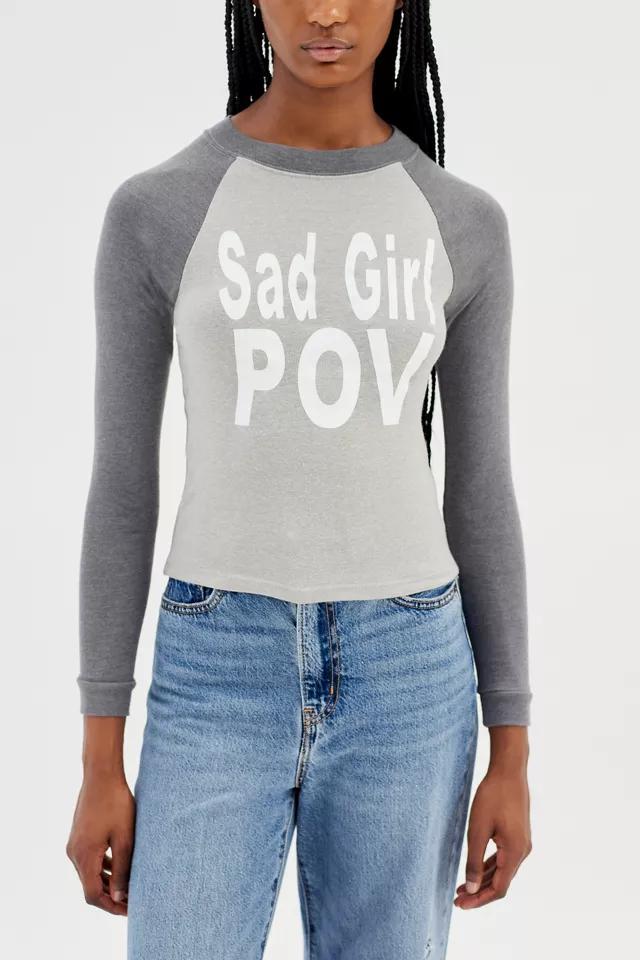 商品Urban Outfitters|UO Sad Girl POV Long Sleeve Raglan Tee,价格¥323,第6张图片详细描述