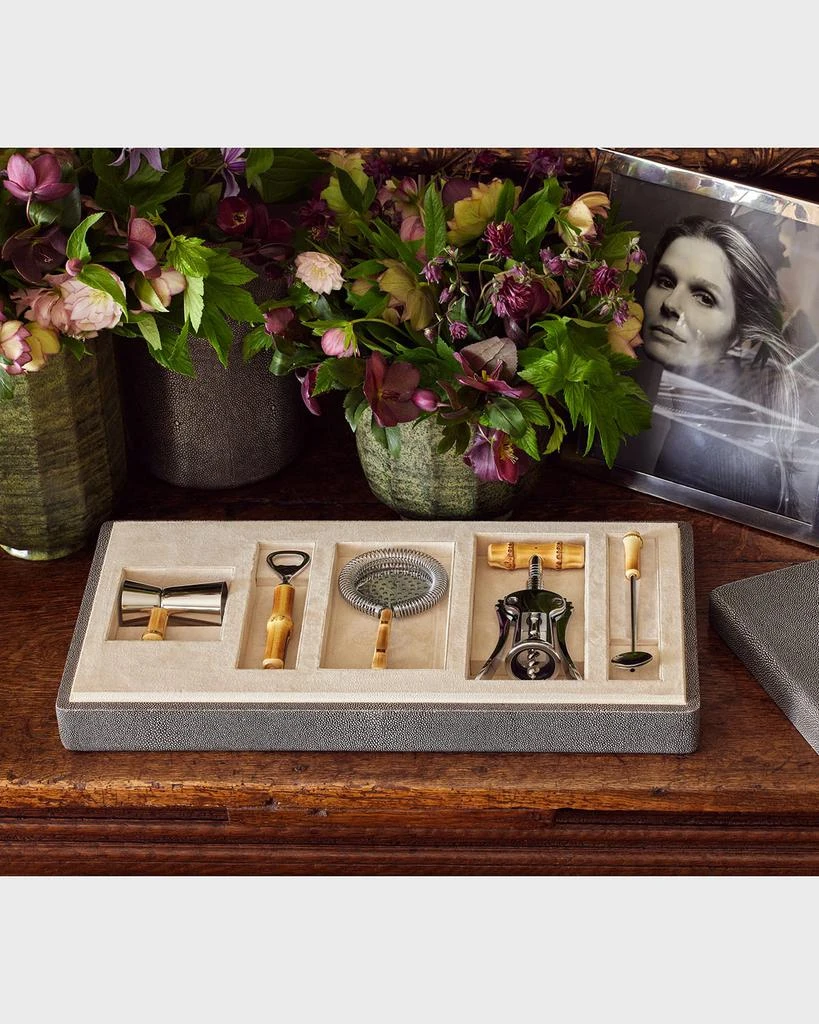 商品AERIN|Faux Shagreen Bamboo Bar Set,价格¥30311,第4张图片详细描述