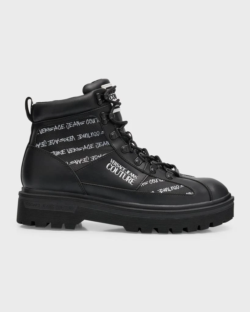 商品Versace|Men's Syrius Allover Logo Combat Boots,价格¥3256,第1张图片