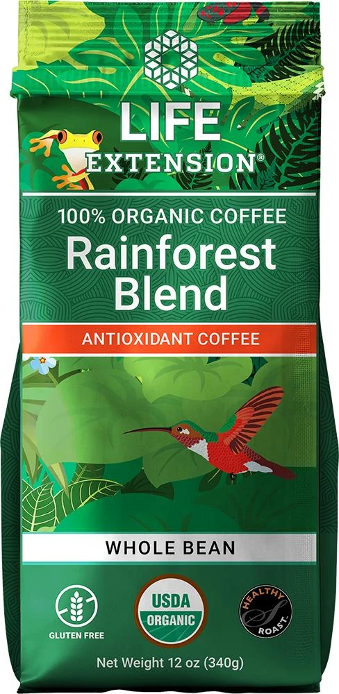 商品Life Extension|Life Extension Rainforest Blend Whole Bean Coffee, 12 oz,价格¥74,第1张图片