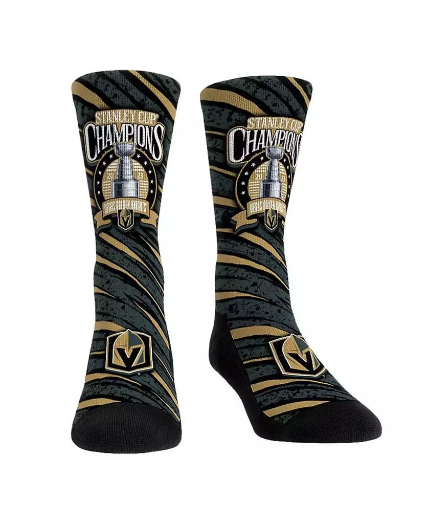 商品Rock 'Em|Youth Boys and Girls Socks Vegas Golden Knights 2023 Stanley Cup Champions Badge Crew Socks,价格¥138,第1张图片