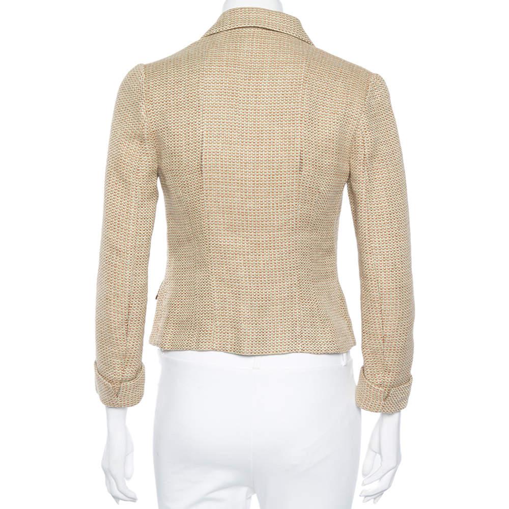 Ralph Lauren Cream Linen & Wool Textured Blazer S商品第3张图片规格展示