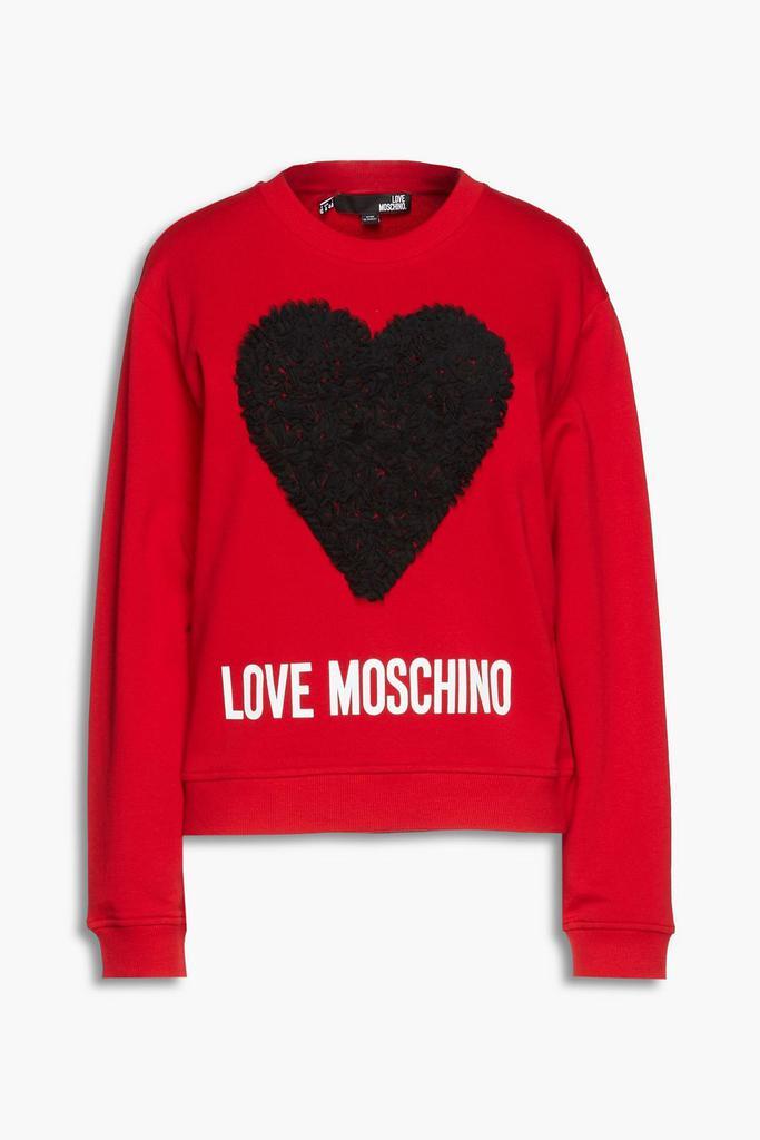 商品Moschino|Tulle-appliquéd printed French cotton-terry sweatshirt,价格¥596,第1张图片