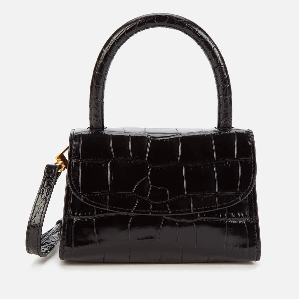 商品by FAR|Women's Mini Croco Top Handle Bag - Black,价格¥1857,第1张图片