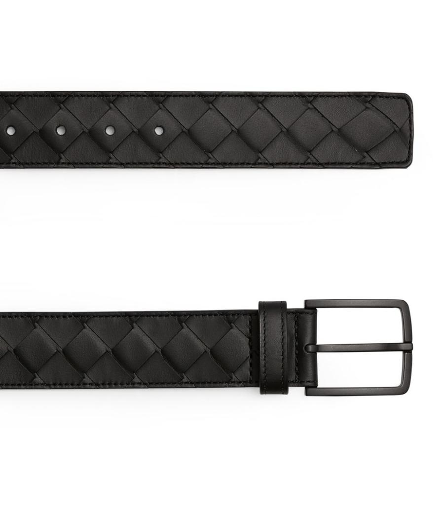 Leather Intrecciato Belt商品第2张图片规格展示