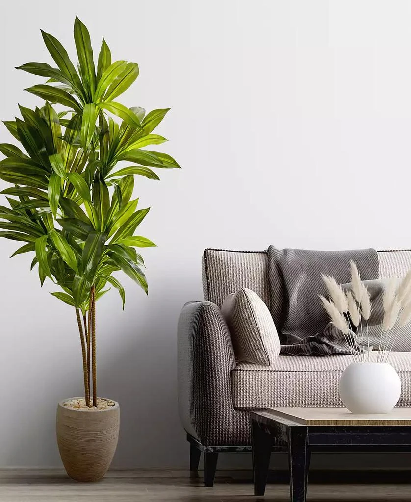 商品NEARLY NATURAL|68in. Dracaena Artificial Plant in Sand Colored Planter Real Touch,价格¥1746,第3张图片详细描述