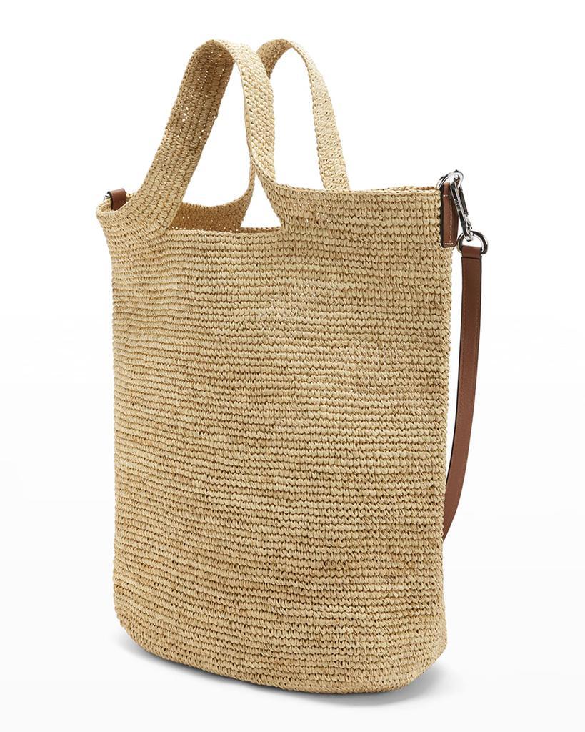 商品Loewe|x Paula's Ibiza Slit Raffia and Calf Shoulder Bag,价格¥6215,第4张图片详细描述