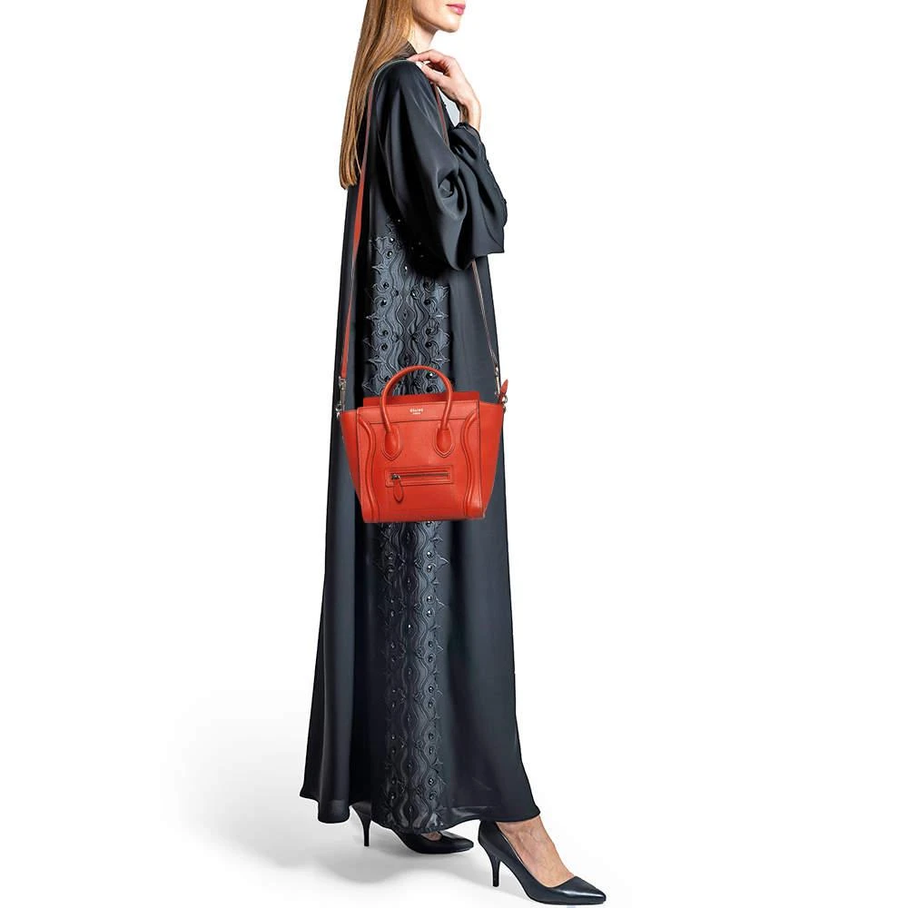 商品[二手商品] Celine|Céline Red Leather Nano Luggage Tote,价格¥11180,第2张图片详细描述