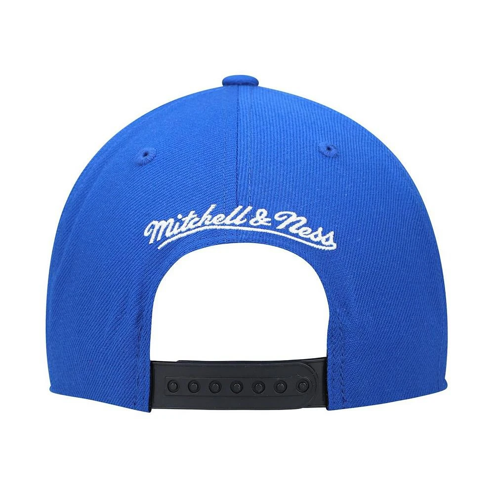 商品Mitchell and Ness|Men's Blue and Black New York Knicks Slash Century Snapback Hat,价格¥240,第3张图片详细描述