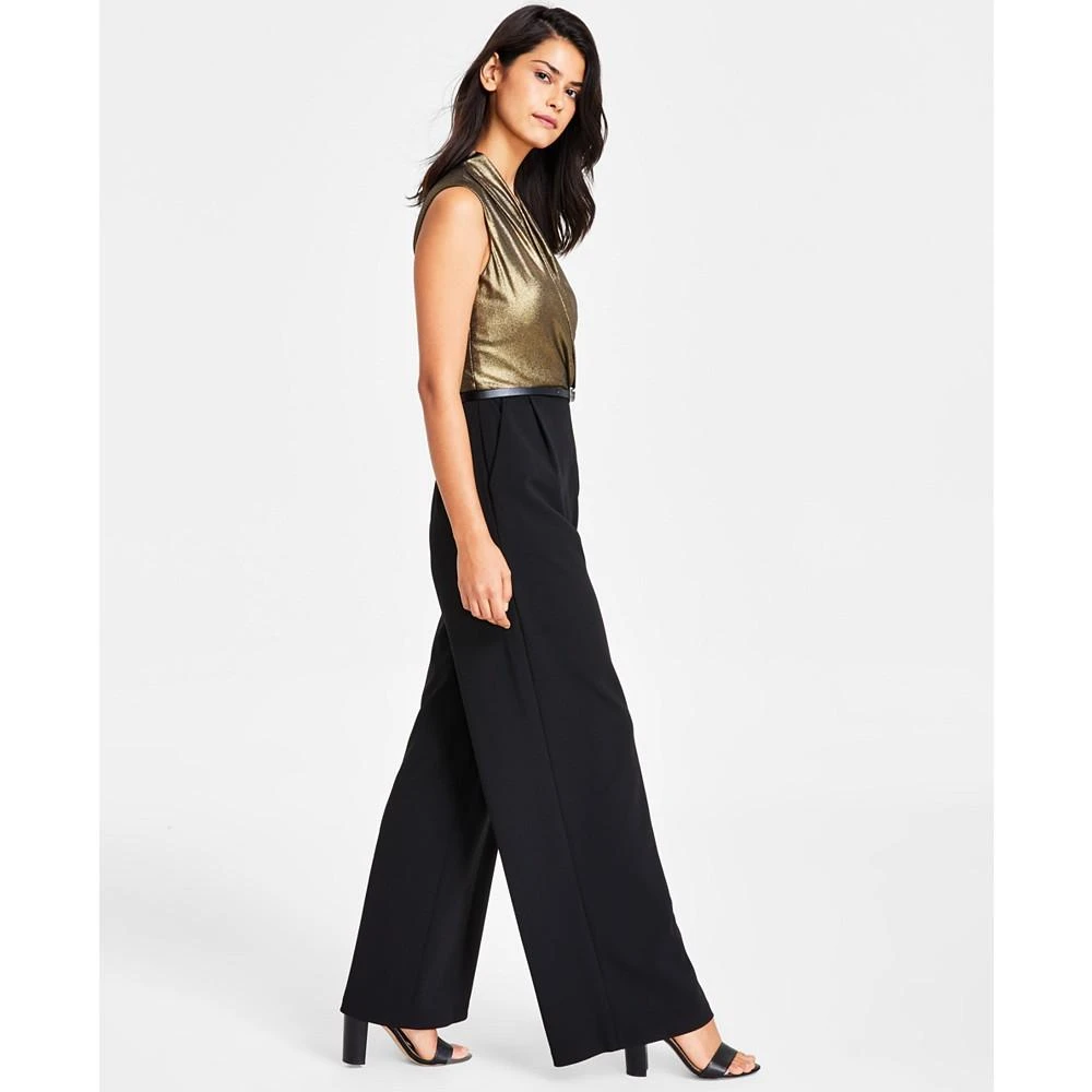 商品Tommy Hilfiger|Women's Glitter Belted Straight-Leg Jumpsuit,价格¥416,第3张图片详细描述