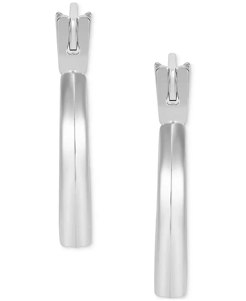 商品Macy's|Polished Flat Huggie Extra Small Hoop Earrings in 14k White Gold, 1/2",价格¥312,第4张图片详细描述