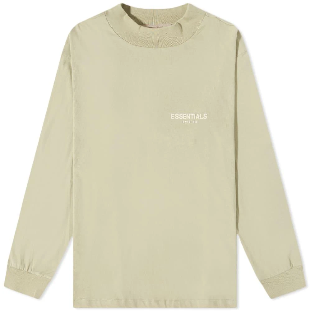 商品Essentials|Fear of God ESSENTIALS Long Sleeve Logo Tee - Wheat,价格¥397,第1张图片