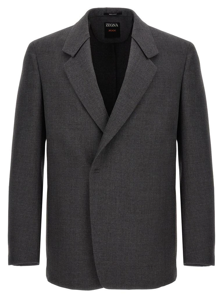 商品Zegna|One-And-A-Half Breast Blazer Jackets Gray,价格¥13299,第1张图片