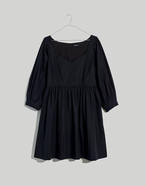 Poplin Puff-Sleeve Mini Dress商品第4张图片规格展示