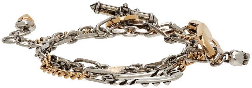 Silver & Gold Safety Pin Bracelet商品第5张图片规格展示