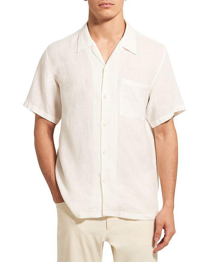 商品Theory|Short Sleeve Regular Fit Linen Shirt,价格¥909-¥1212,第1张图片