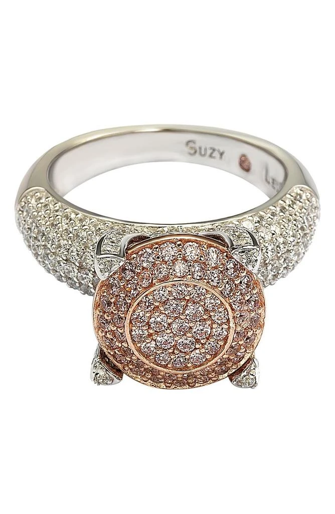 商品Suzy Levian|Sterling Silver & 14K Rose Gold Plated Pavé Pink CZ Ring,价格¥865,第4张图片详细描述
