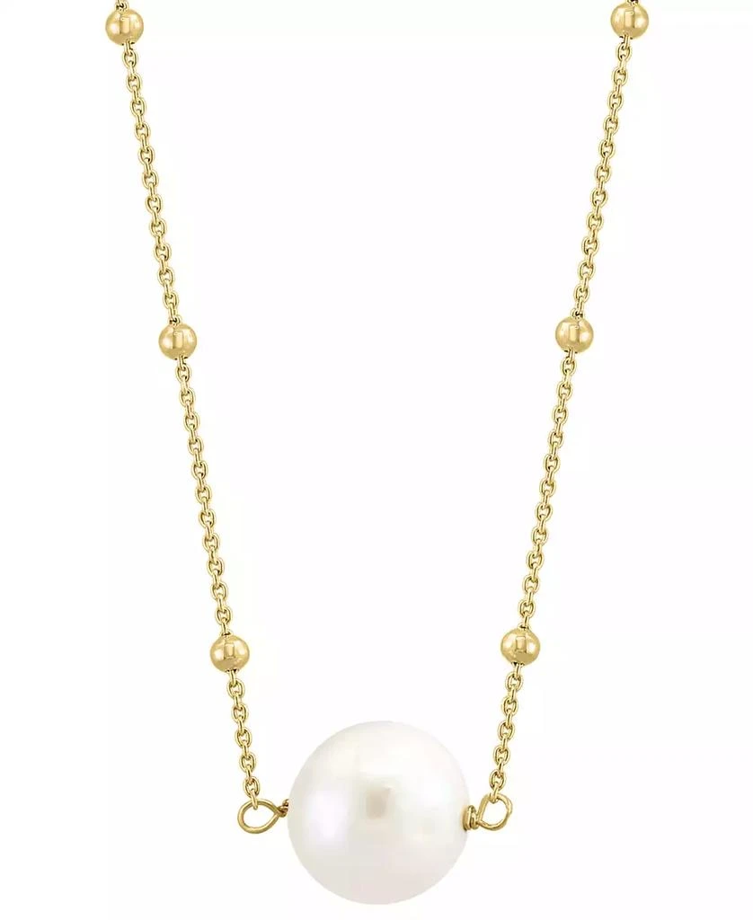 商品Effy|EFFY® Freshwater Pearl (10mm) & Polished Bead 16" Pendant Necklace in Gold-Plated Sterling Silver,价格¥2307,第4张图片详细描述