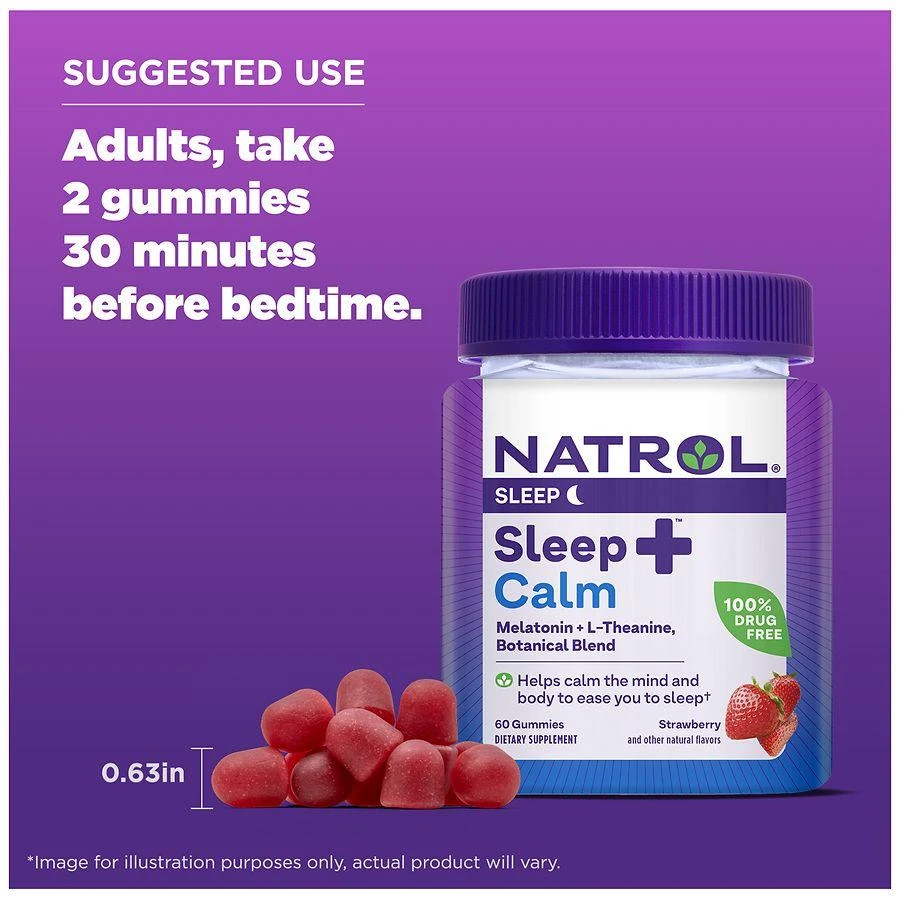 Sleep+ Calm, Melatonin and L-Theanine, Gummies Strawberry 商品