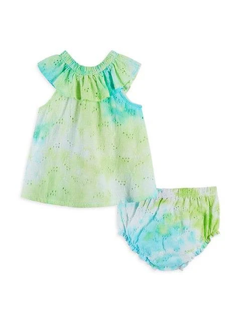 商品Andy & Evan|Baby Girl's 2-Piece Eyelet Tie-Dye Dress & Bloomers Set,价格¥186,第2张图片详细描述