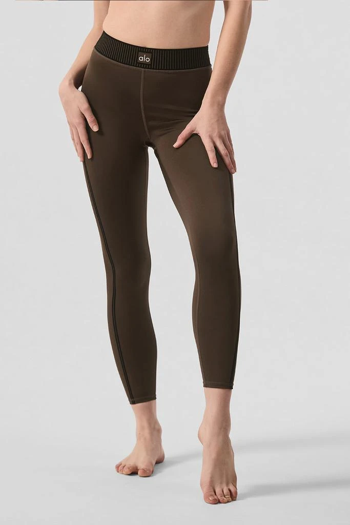 商品Alo|Airlift High-Waist 7/8 Line Up Legging - Espresso,价格¥1037,第1张图片