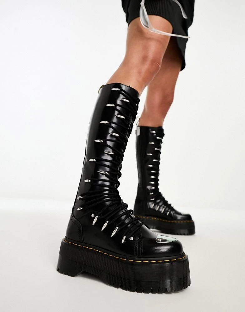 商品Dr. Martens|Dr Martens 1b60 ltt max 20 eye boots in black buttero leather,价格¥2165,第4张图片详细描述
