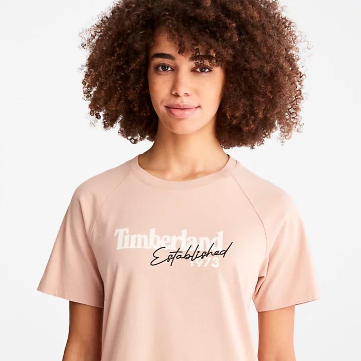 Raglan-sleeve Logo T-Shirt for Women in Light Pink商品第5张图片规格展示