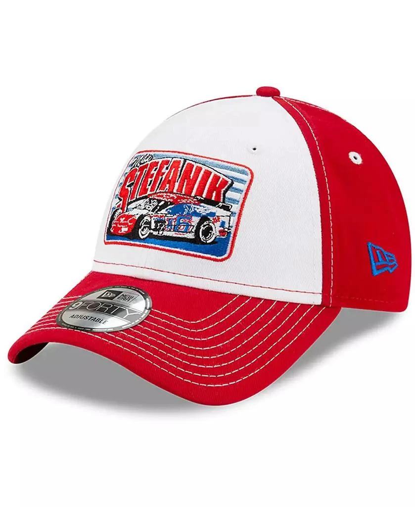 商品New Era|Men's White, Red Mike Stefanik NASCAR Hall of Fame Class of 2021 Inductee 9FORTY Adjustable Hat,价格¥223,第4张图片详细描述